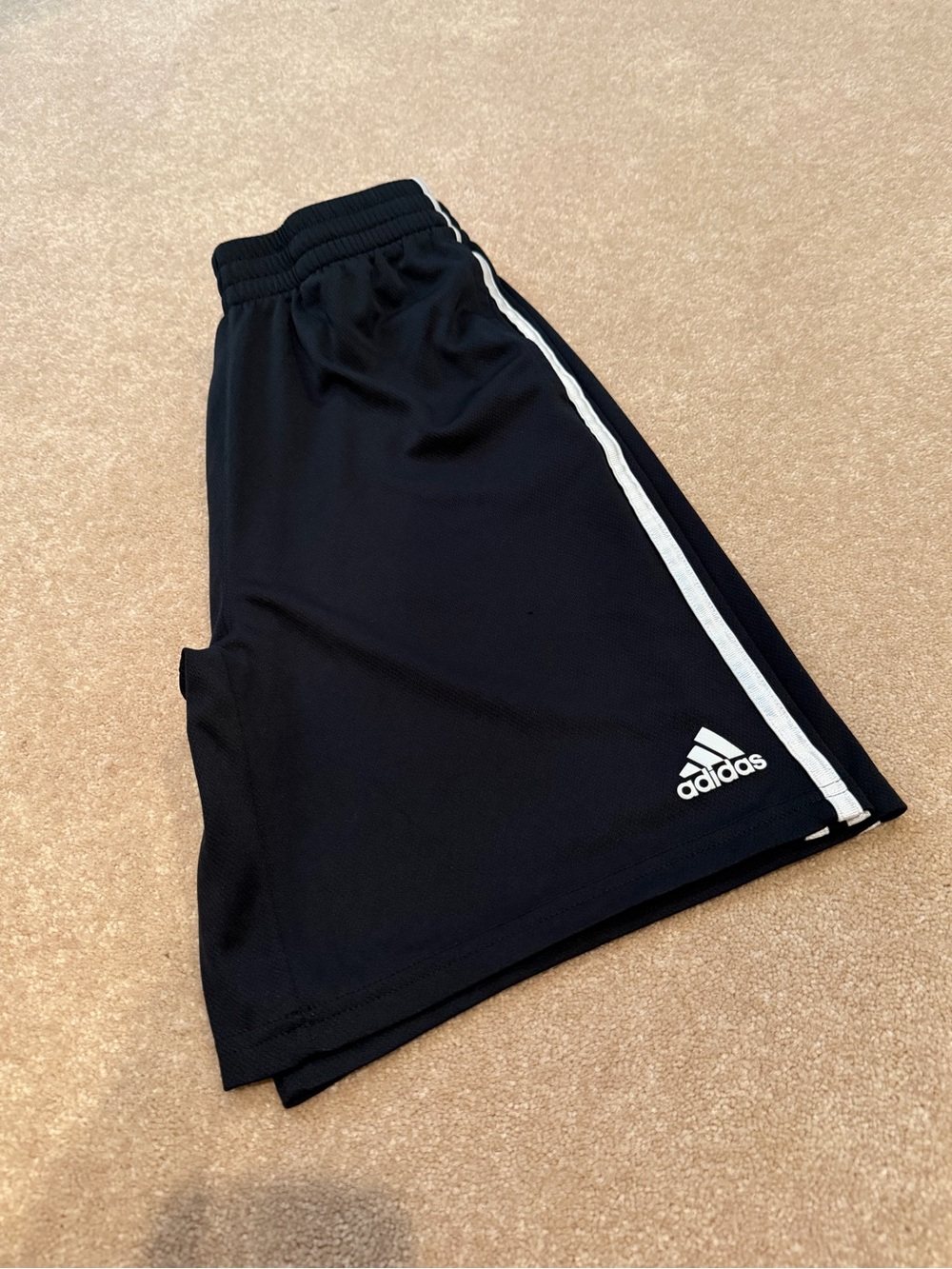 adidas Black Shorts with White Side Stripe